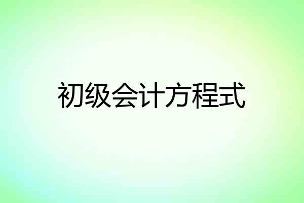 初级会计方程式