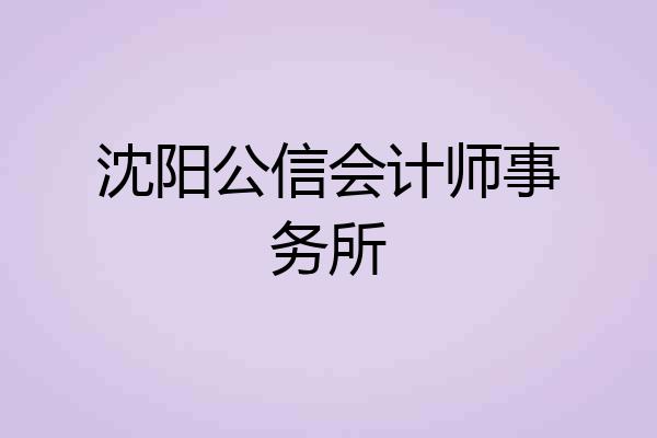 沈阳公信会计师事务所