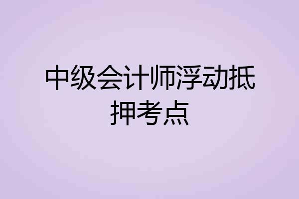 中级会计师浮动抵押考点