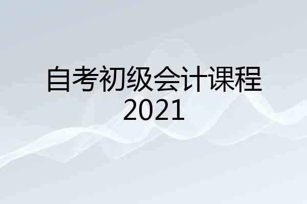 自考初级会计课程2021