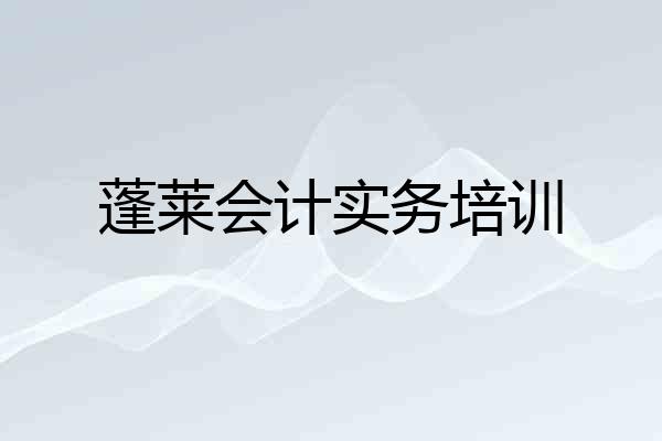 蓬莱会计实务培训