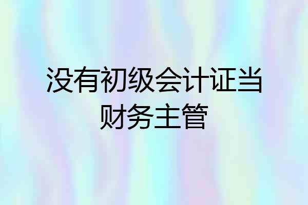 没有初级会计证当财务主管