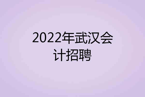 2022年武汉会计招聘