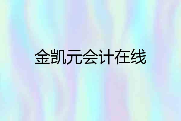 金凯元会计在线