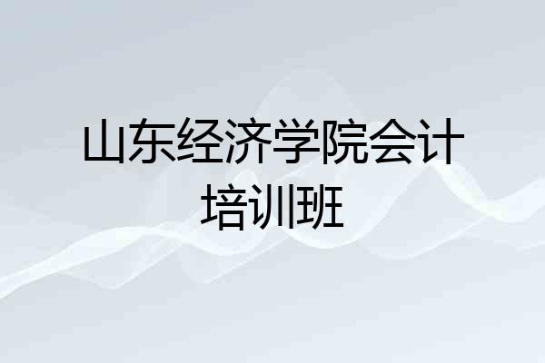 山东经济学院会计培训班