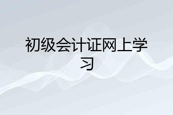 初级会计证网上学习