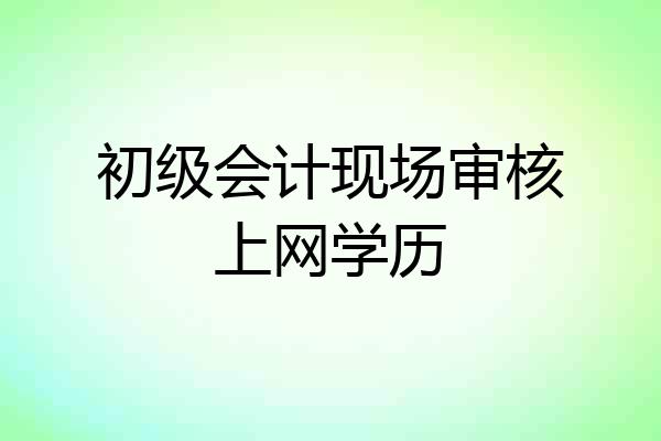 初级会计现场审核上网学历