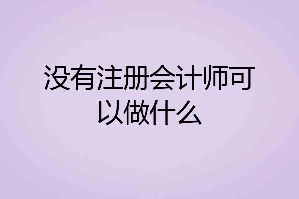 没有注册会计师可以做什么