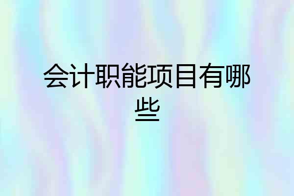会计职能项目有哪些