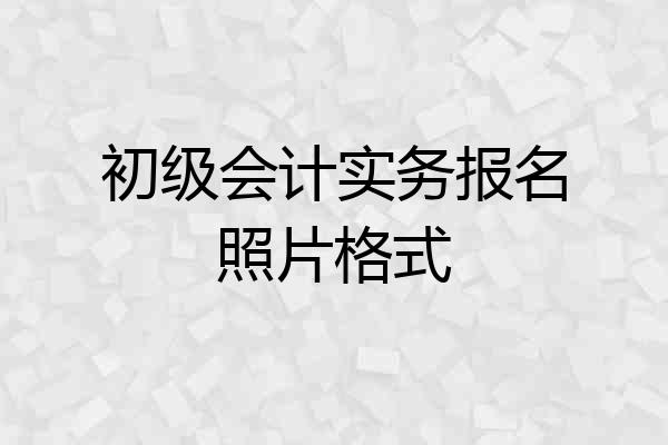 初级会计实务报名照片格式