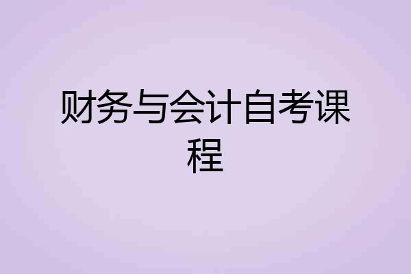 财务与会计自考课程