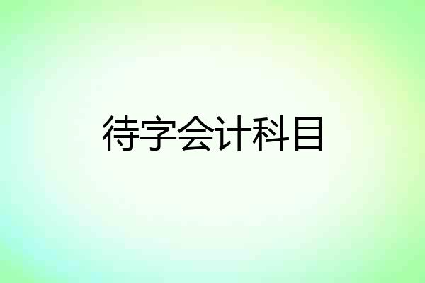 待字会计科目
