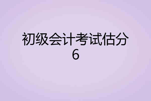 初级会计考试估分6