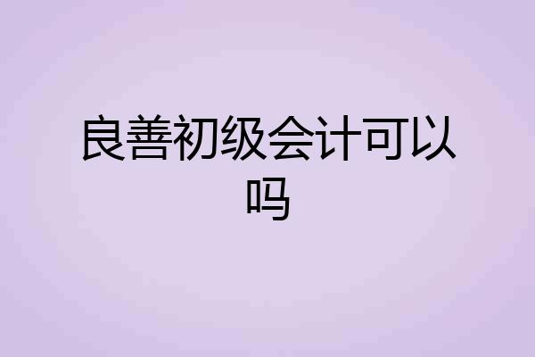 良善初级会计可以吗