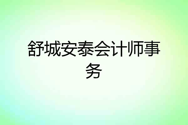 舒城安泰会计师事务