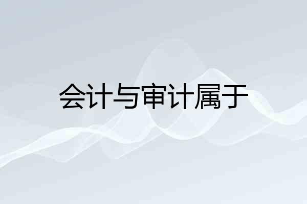 会计与审计属于