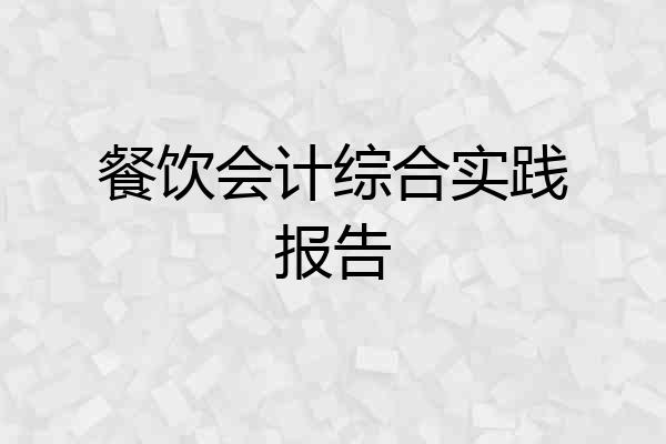 餐饮会计综合实践报告