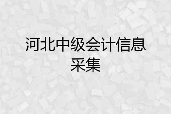 河北中级会计信息采集