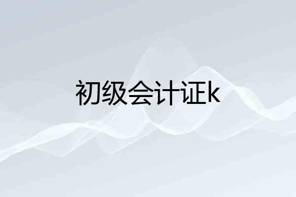 初级会计证k