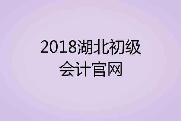 2018湖北初级会计官网
