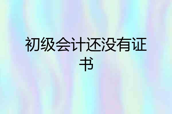 初级会计还没有证书