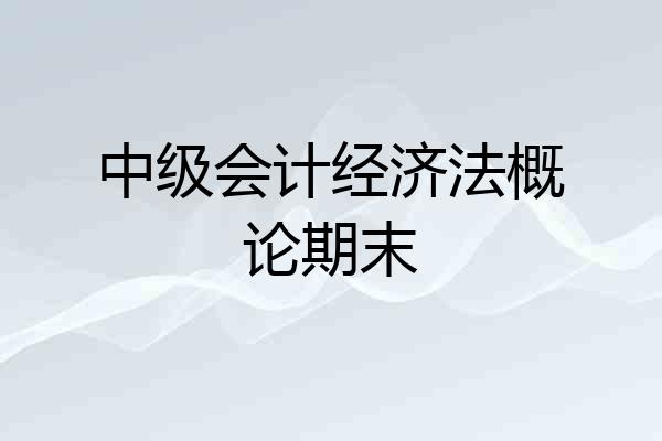 中级会计经济法概论期末