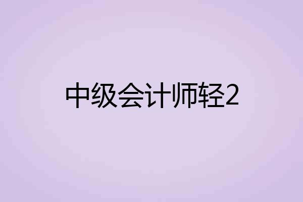中级会计师轻2