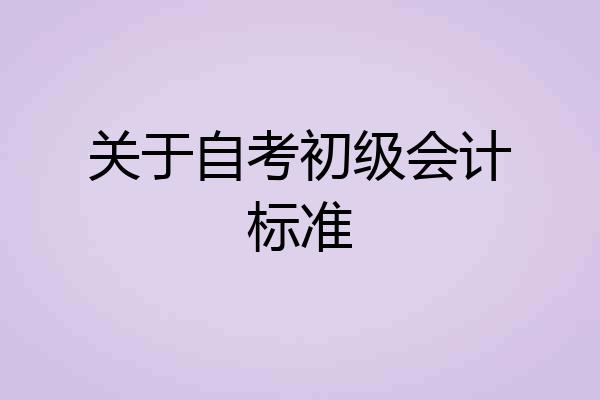 关于自考初级会计标准
