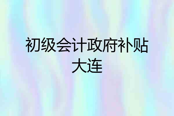 初级会计政府补贴大连