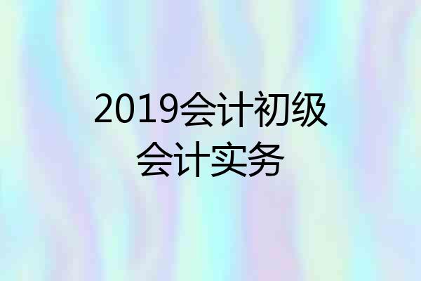 2019会计初级会计实务