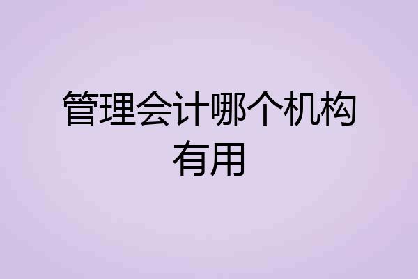 管理会计哪个机构有用