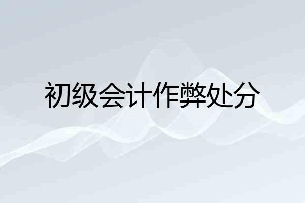 初级会计作弊处分