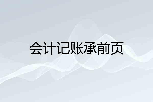 会计记账承前页
