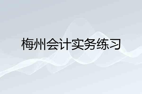 梅州会计实务练习