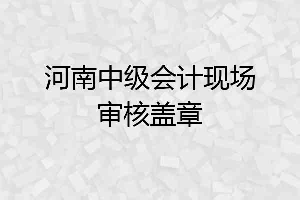 河南中级会计现场审核盖章