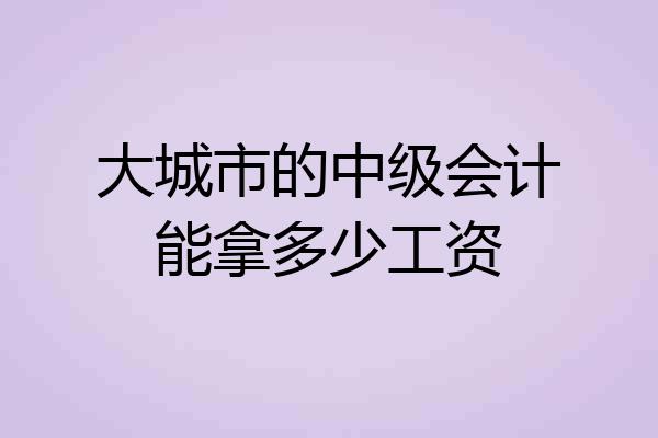 大城市的中级会计能拿多少工资
