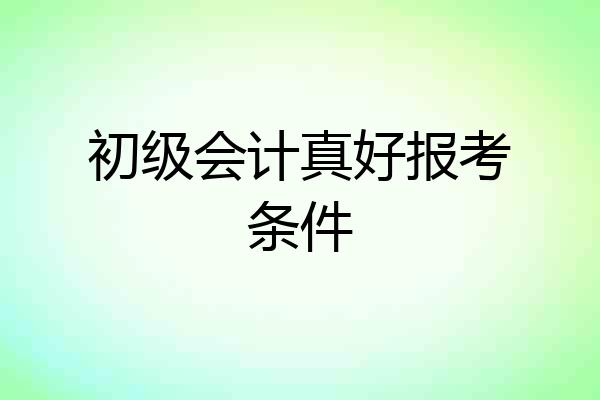 初级会计真好报考条件