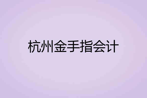 杭州金手指会计