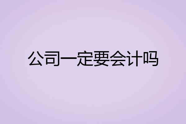 公司一定要会计吗