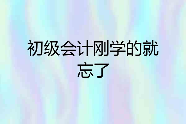 初级会计刚学的就忘了