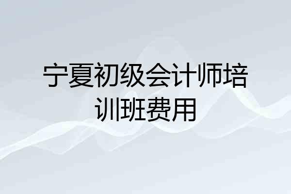 宁夏初级会计师培训班费用