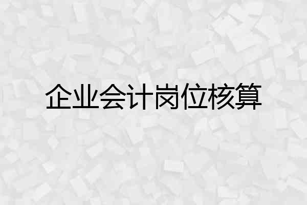 企业会计岗位核算