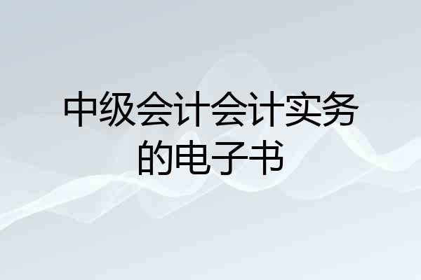 中级会计会计实务的电子书