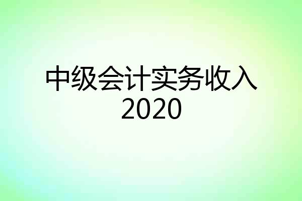 中级会计实务收入2020