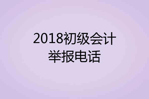 2018初级会计举报电话