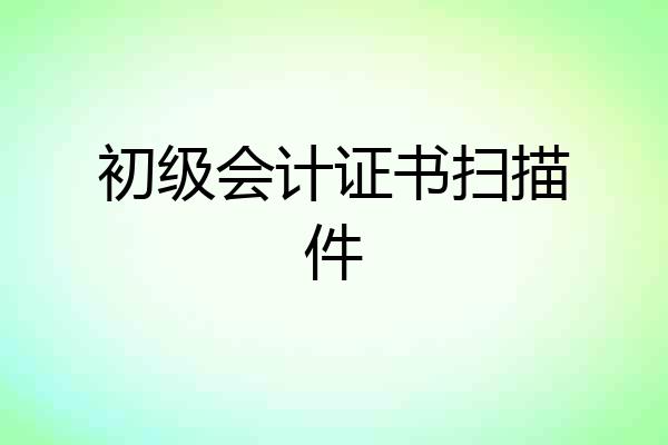 初级会计证书扫描件