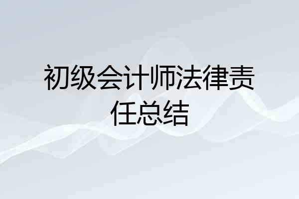 初级会计师法律责任总结