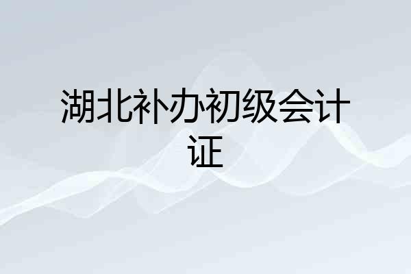 湖北补办初级会计证