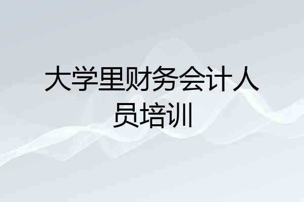 大学里财务会计人员培训