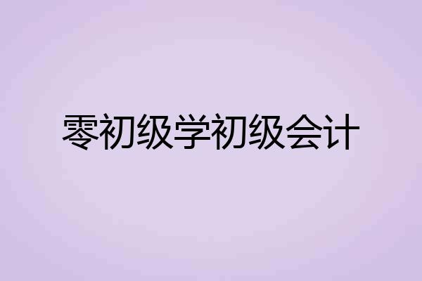 零初级学初级会计